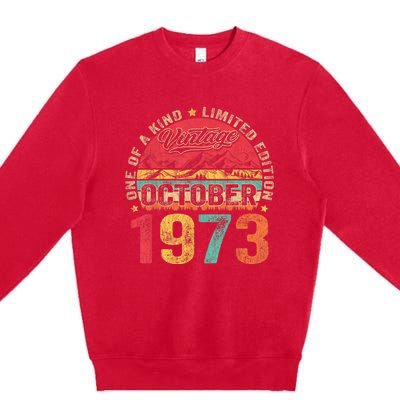 Vintage October 1973 50 Years Old 50th Birthday Gifts Wo Premium Crewneck Sweatshirt