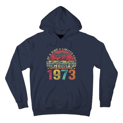 Vintage October 1973 50 Years Old 50th Birthday Gifts Wo Hoodie