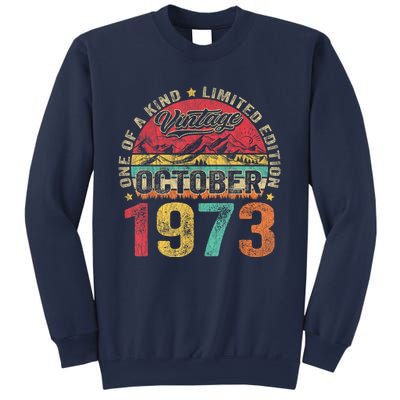 Vintage October 1973 50 Years Old 50th Birthday Gifts Wo Sweatshirt