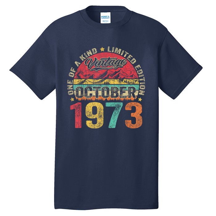 Vintage October 1973 50 Years Old 50th Birthday Gifts Wo Tall T-Shirt