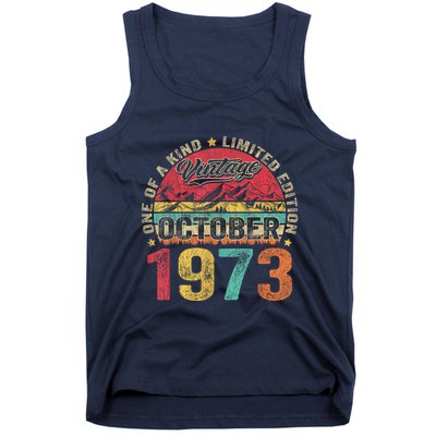 Vintage October 1973 50 Years Old 50th Birthday Gifts Wo Tank Top