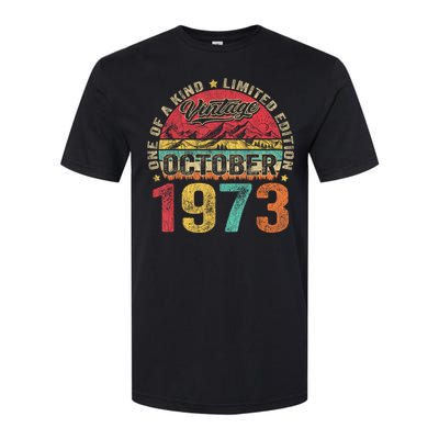 Vintage October 1973 50 Years Old 50th Birthday Gifts Wo Softstyle CVC T-Shirt