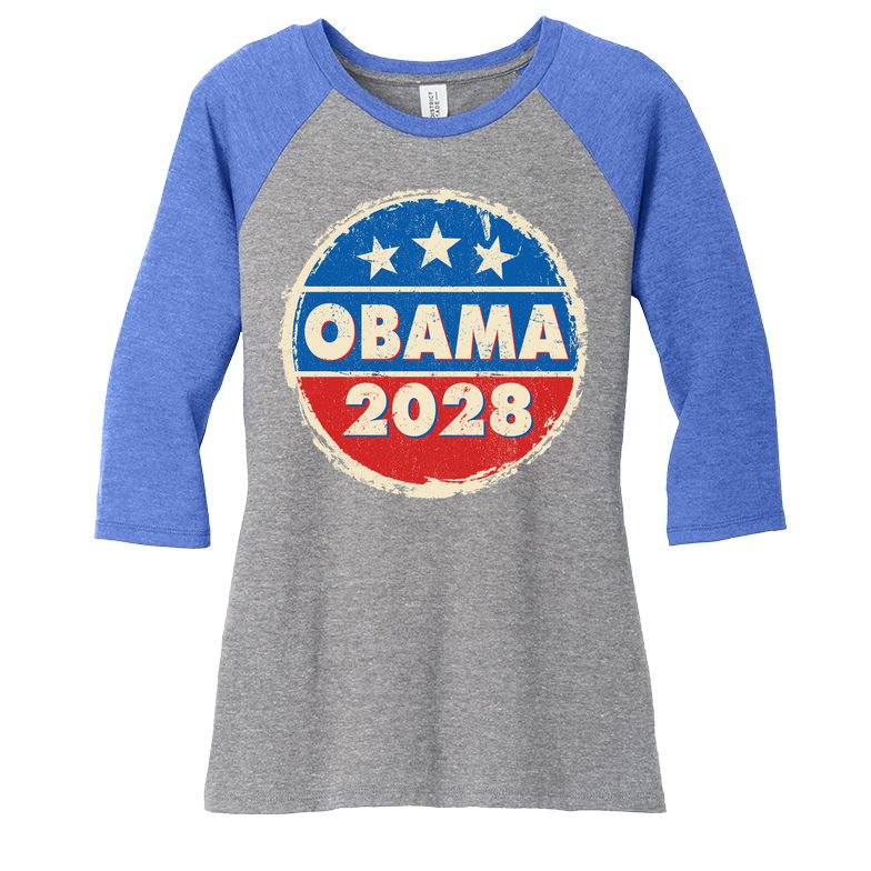 Vintage Obama 2028 Logo Women's Tri-Blend 3/4-Sleeve Raglan Shirt