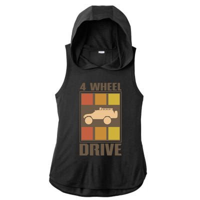 Vintage Offroad 4x4 Crawling Rock Crawler 4 Wheel Drive Gift Ladies PosiCharge Tri-Blend Wicking Draft Hoodie Tank