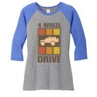 Vintage Offroad 4x4 Crawling Rock Crawler 4 Wheel Drive Gift Women's Tri-Blend 3/4-Sleeve Raglan Shirt