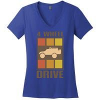 Vintage Offroad 4x4 Crawling Rock Crawler 4 Wheel Drive Gift Women's V-Neck T-Shirt