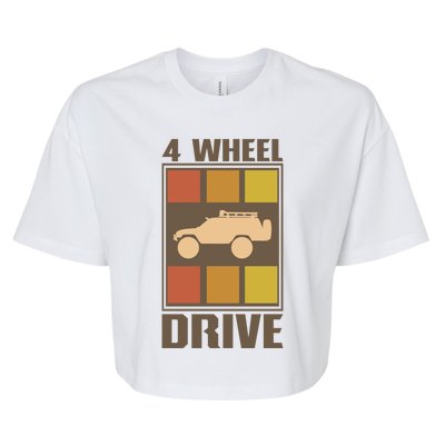 Vintage Offroad 4x4 Crawling Rock Crawler 4 Wheel Drive Gift Bella+Canvas Jersey Crop Tee