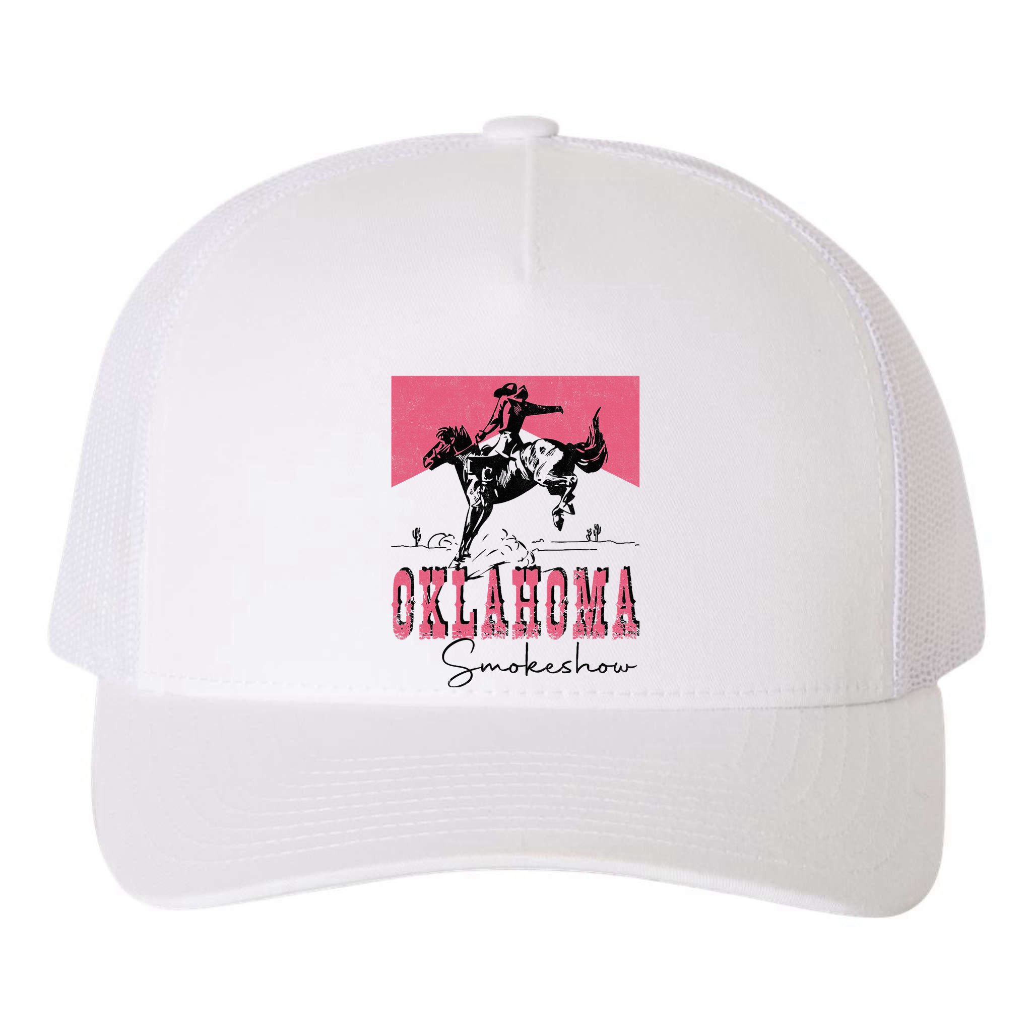 Vintage Oklahoma 90s Oklahoma Western Rodeo Style Yupoong Adult 5-Panel Trucker Hat
