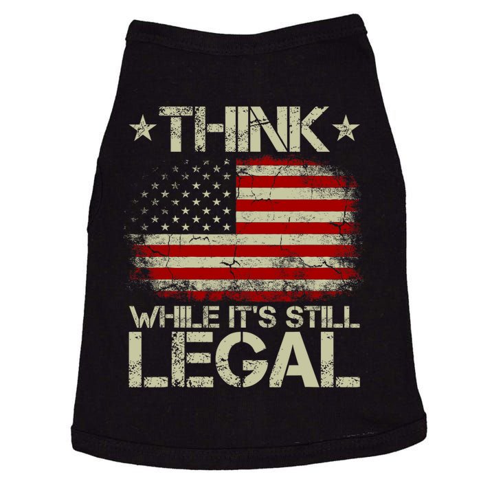 Vintage Old American Flag Think While ItS Still Legal Doggie Tank