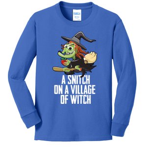 Village Of A Witch Witchcraft Witches Broom Gift Kids Long Sleeve Shirt