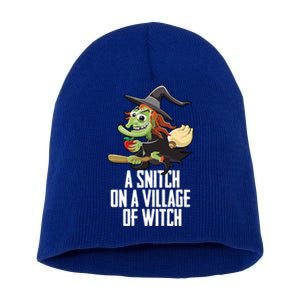 Village Of A Witch Witchcraft Witches Broom Gift Short Acrylic Beanie