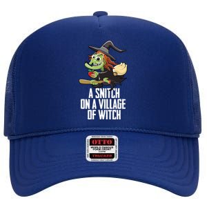 Village Of A Witch Witchcraft Witches Broom Gift High Crown Mesh Back Trucker Hat