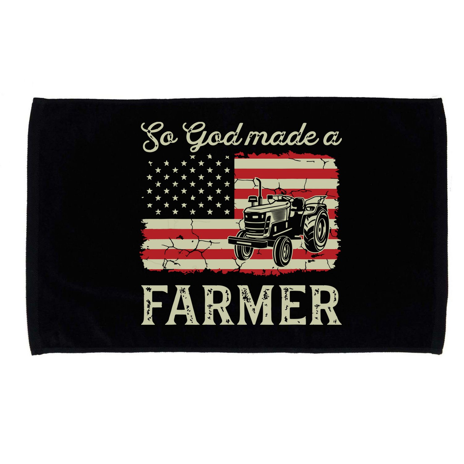 Vintage Old American Flag Patriotic So God Made A Farmer Microfiber Hand Towel
