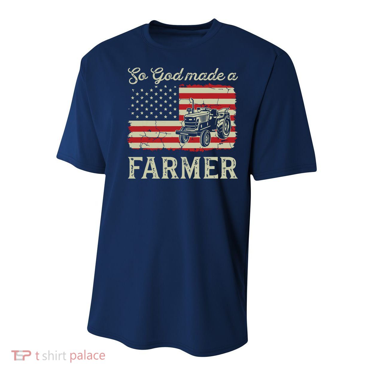 Vintage Old American Flag Patriotic So God Made A Farmer Youth Performance Sprint T-Shirt