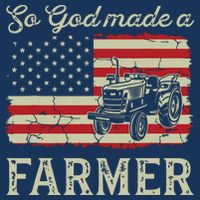 Vintage Old American Flag Patriotic So God Made A Farmer Toddler T-Shirt