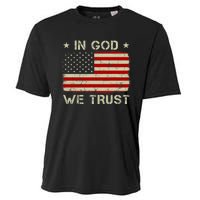 Vintage Old American Flag In God We Trust Christian Cooling Performance Crew T-Shirt