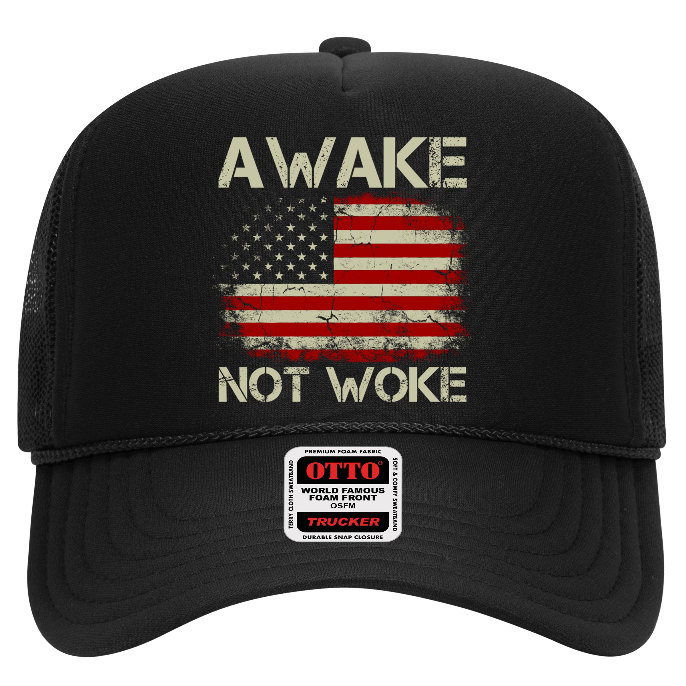 Vintage Old American Flag Awake Not Woke Hat