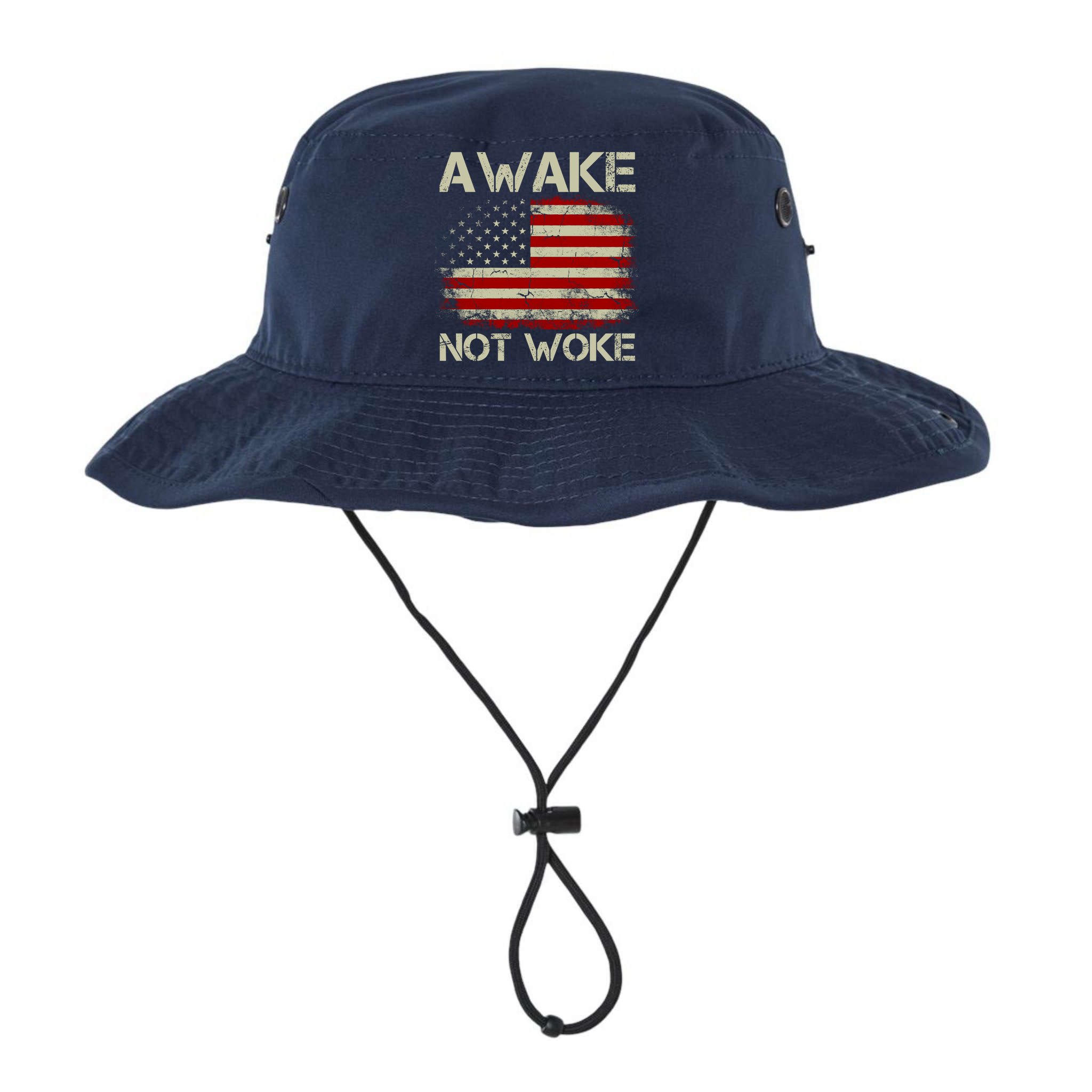 Vintage Old American Flag Awake Not Woke Bucket Hat
