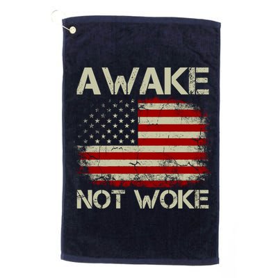 Vintage Old American Flag Awake Not Woke Golf Towel