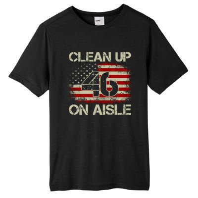 Vintage Old American Flag Patriotic Clean Up On Aisle 46 Gift Tall Fusion ChromaSoft Performance T-Shirt