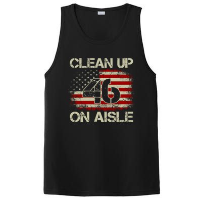 Vintage Old American Flag Patriotic Clean Up On Aisle 46 Gift PosiCharge Competitor Tank