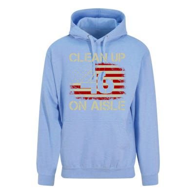 Vintage Old American Flag Patriotic Clean Up On Aisle 46 Gift Unisex Surf Hoodie