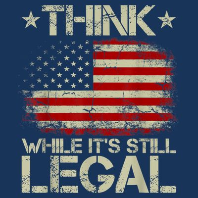Vintage Old American Flag Think While It's Still Legal T-Shirt