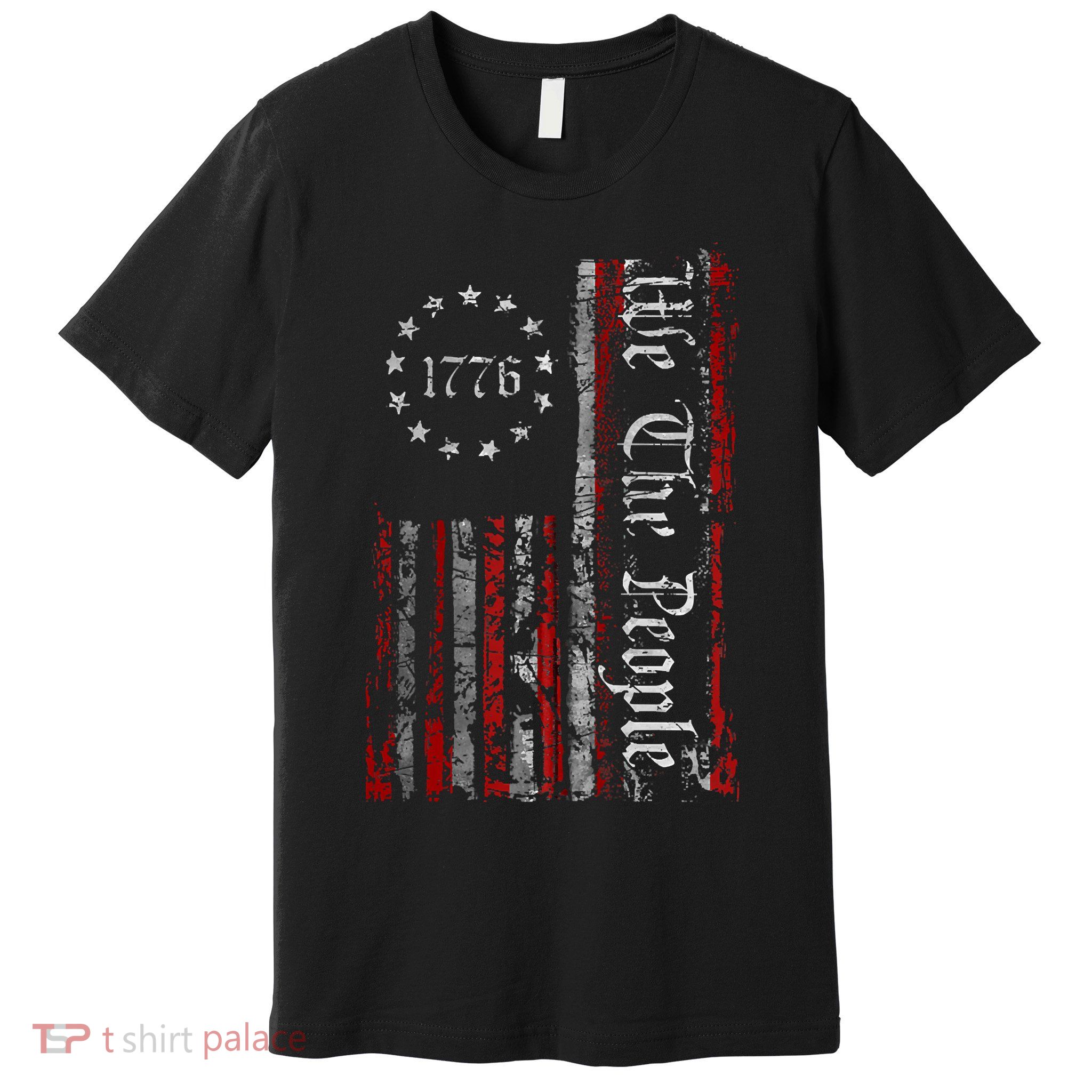 Vintage Old American Flag Patriotic 1776 We The People USA Premium T-Shirt