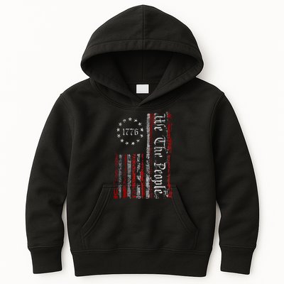 Vintage Old American Flag Patriotic 1776 We The People USA Kids Hoodie