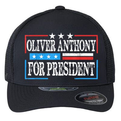 Vintage Oliver Anthony For President 2024 Flexfit Unipanel Trucker Cap