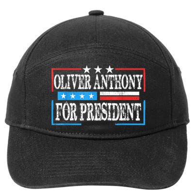 Vintage Oliver Anthony For President 2024 7-Panel Snapback Hat