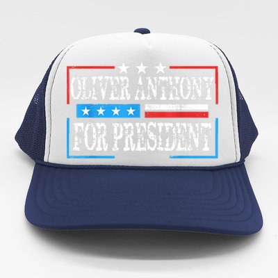 Vintage Oliver Anthony For President 2024 Trucker Hat