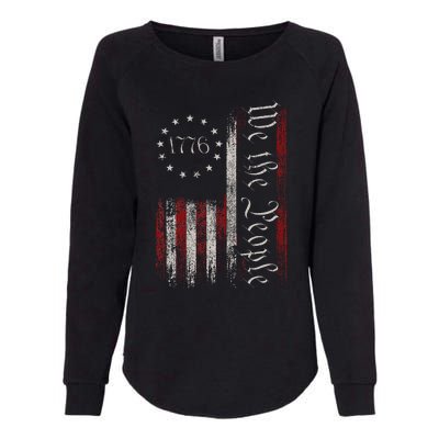 Vintage Old American Flag Patriotic 1776 We The People USA Womens California Wash Sweatshirt