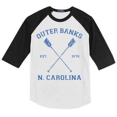 Vintage Outer Banks North Carolina Vacation Kids Colorblock Raglan Jersey
