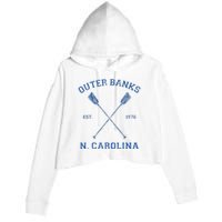 Vintage Outer Banks North Carolina Vacation Crop Fleece Hoodie