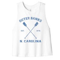 Vintage Outer Banks North Carolina Vacation Women's Racerback Cropped Tank