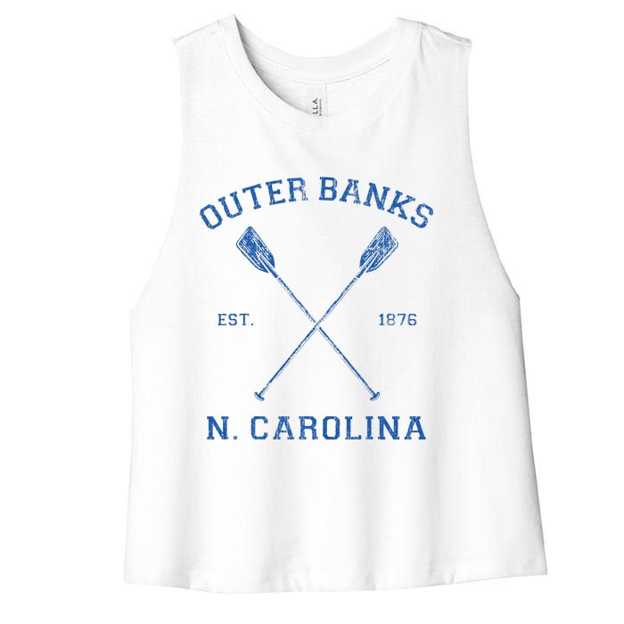 Vintage Outer Banks North Carolina Vacation Women's Racerback Cropped Tank