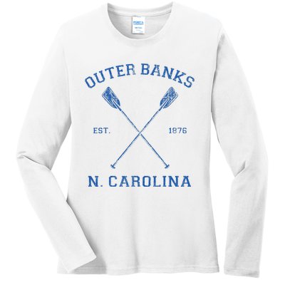 Vintage Outer Banks North Carolina Vacation Ladies Long Sleeve Shirt