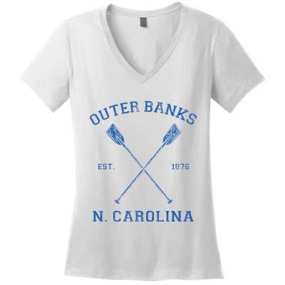 Vintage Outer Banks North Carolina Vacation Women's V-Neck T-Shirt