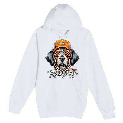 Vintage Orange Blooded Tennessee Dog Lover Rocky Top Outfit Premium Pullover Hoodie