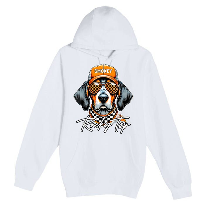 Vintage Orange Blooded Tennessee Dog Lover Rocky Top Outfit Premium Pullover Hoodie