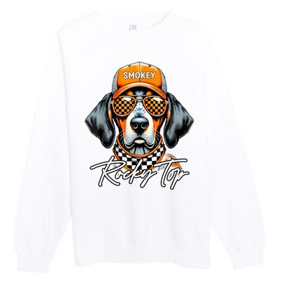 Vintage Orange Blooded Tennessee Dog Lover Rocky Top Outfit Premium Crewneck Sweatshirt