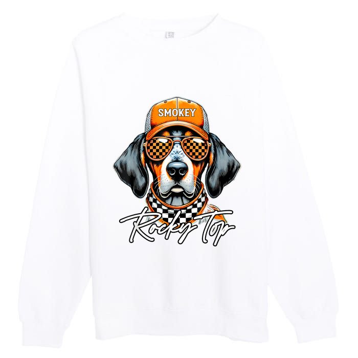 Vintage Orange Blooded Tennessee Dog Lover Rocky Top Outfit Premium Crewneck Sweatshirt