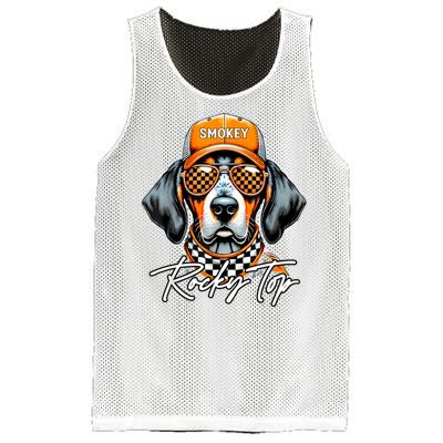 Vintage Orange Blooded Tennessee Dog Lover Rocky Top Outfit Mesh Reversible Basketball Jersey Tank