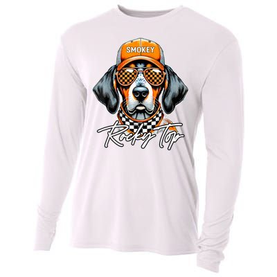 Vintage Orange Blooded Tennessee Dog Lover Rocky Top Outfit Cooling Performance Long Sleeve Crew