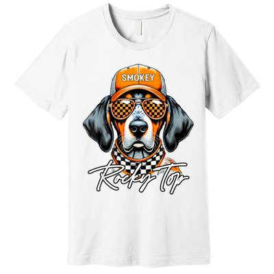 Vintage Orange Blooded Tennessee Dog Lover Rocky Top Outfit Premium T-Shirt