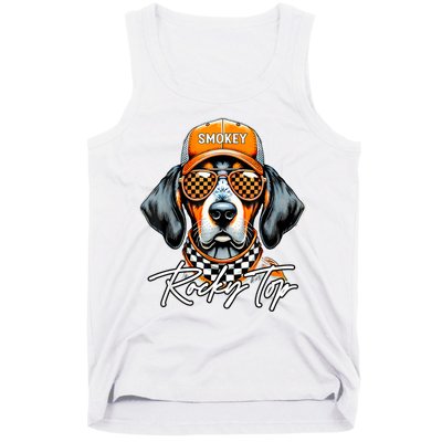 Vintage Orange Blooded Tennessee Dog Lover Rocky Top Outfit Tank Top