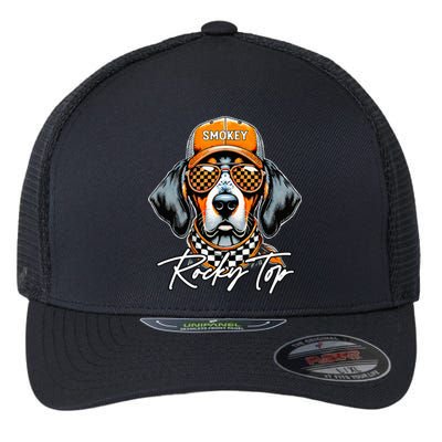 Vintage Orange Blooded Tennessee Dog Lover Rocky Top Outfit Flexfit Unipanel Trucker Cap