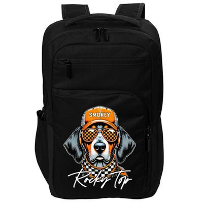 Vintage Orange Blooded Tennessee Dog Lover Rocky Top Outfit Impact Tech Backpack