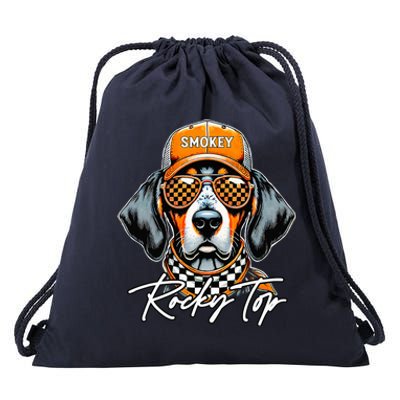 Vintage Orange Blooded Tennessee Dog Lover Rocky Top Outfit Drawstring Bag